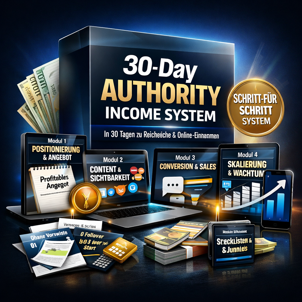 30-Day Authority Income System - Dein persönliches System für Reichweite, Anfragen & Online-Einnahmen – in nur 30 Tagen